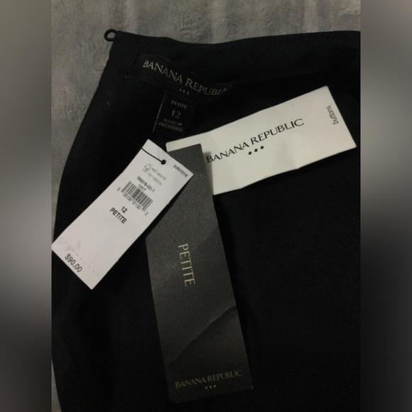 Banana Republic Factory SCULPTED BLOUSANT-WAIST MINI DRESS Black Size 12P - Picture 7 of 10